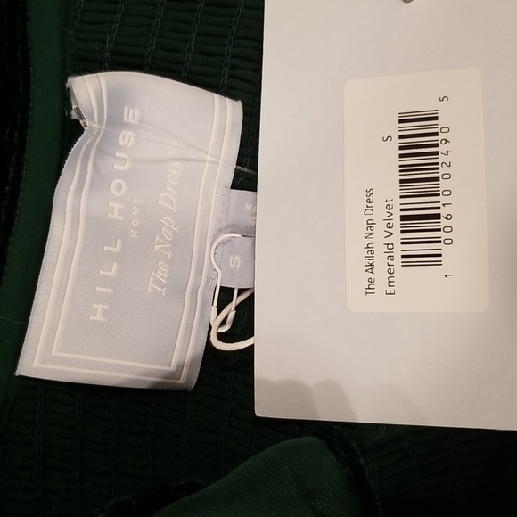 💕HILL HOUSE💕 The Akilah Nap Dress ~ Emerald Green Velvet Small S NWT - Picture 15 of 16